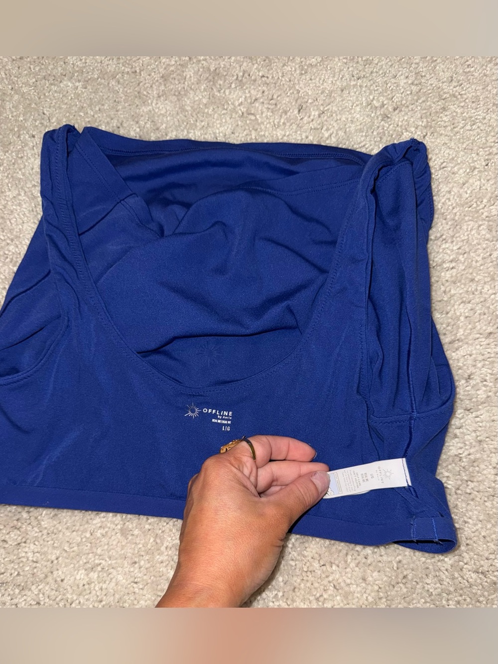 aerie Royal Blue Scoop Neck Tank Top - Picture 3 of 3